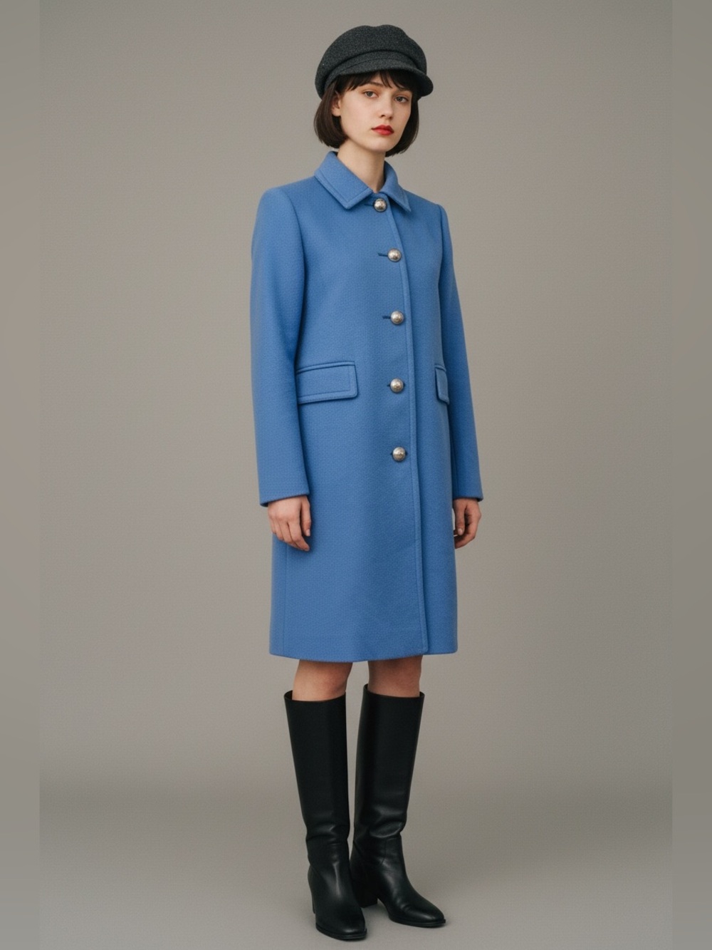 Gucci Powder Blue Wool Single-Breasted Coat